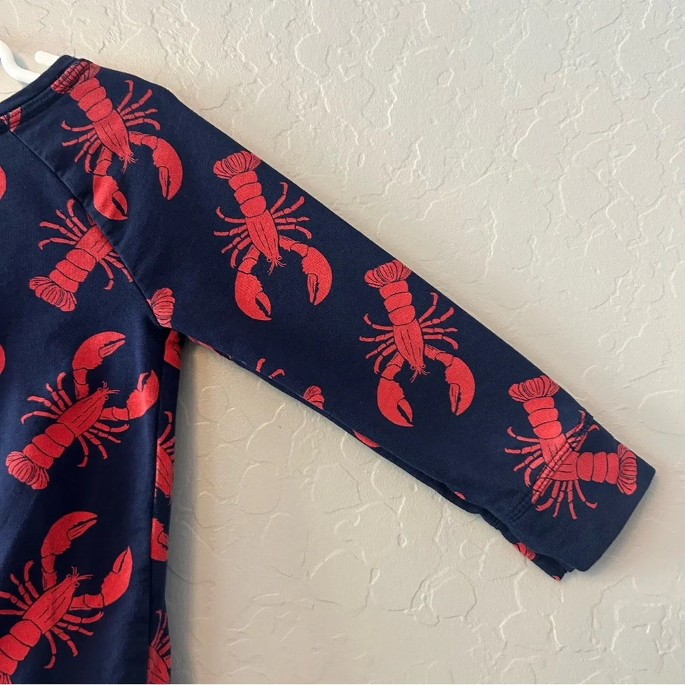 Old Navy long sleeve navy blue and red lobster print sweatshirt size 3T